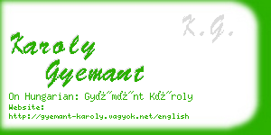 karoly gyemant business card